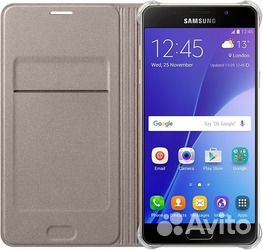 Оригинал Flip Wallet для Samsung A5 (2016) Золотой