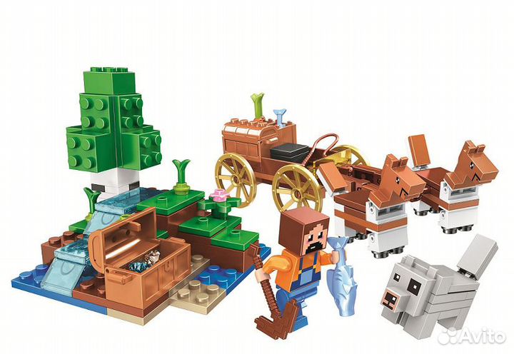 Minecraft Сокровищница в лесу у водопада