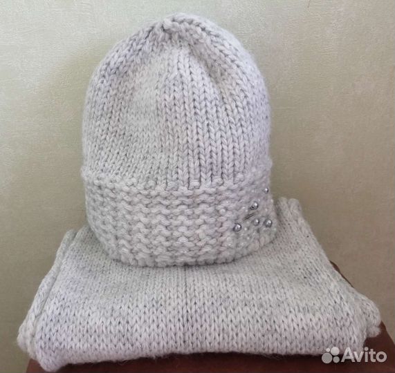 Комплект шапка и снуд женский