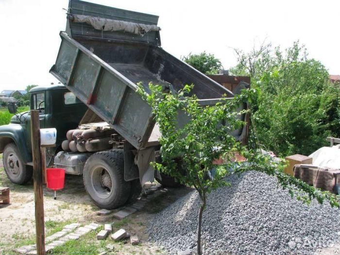 Щебень, песок, отсев, плодородная земля