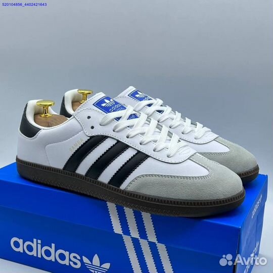 Кроссовки Adidas Samba White/Black (Арт.32716)