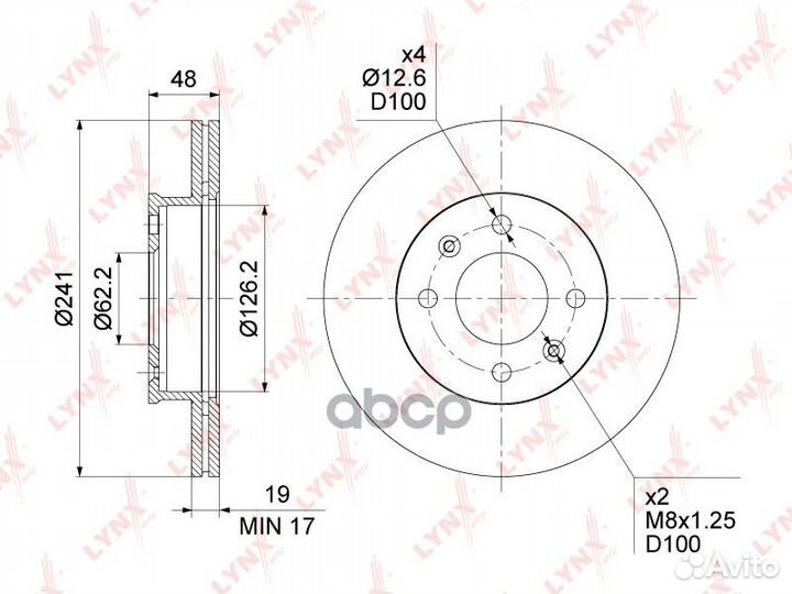 Диск тормозной перед BN1539 lynxauto