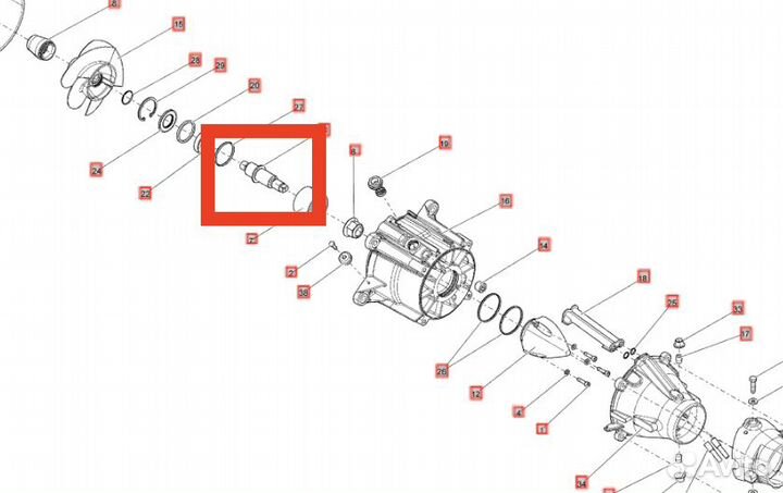 Вал водомета на гидроцикл BRP 2008+