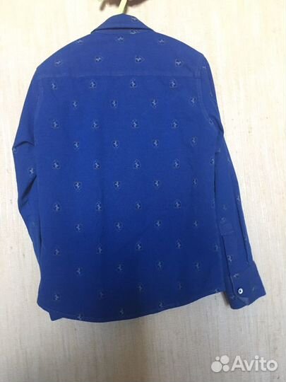 Рубашка тонкий джинс с длин. рукавом 128-134 см