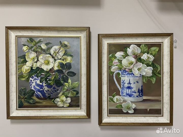 Картина маслом на холсте. Весенний букет