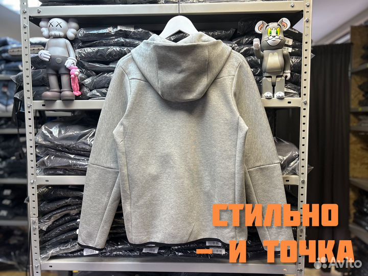 Кофта Nike Tech Fleece серая