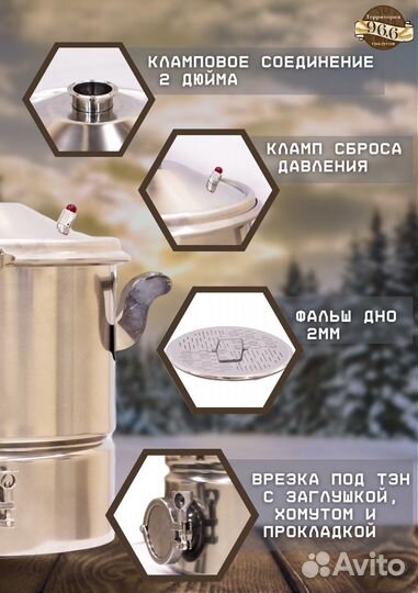 Куб кастрюльного типа с фальш дном 26л