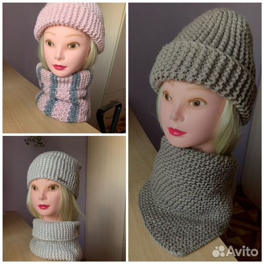 Комплект шапка и снуд
