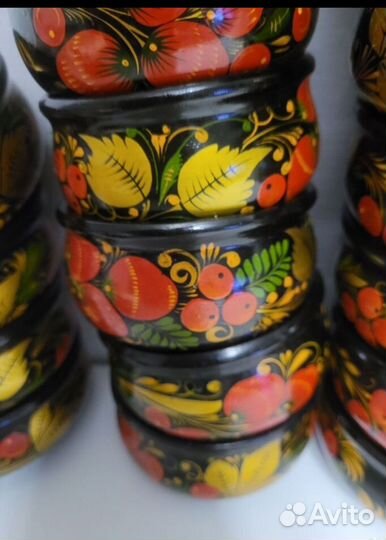 Посуда хохлома СССР пиалы, плошки, стопки, стаканы
