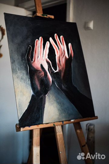 Картина акрилом на холсте двп