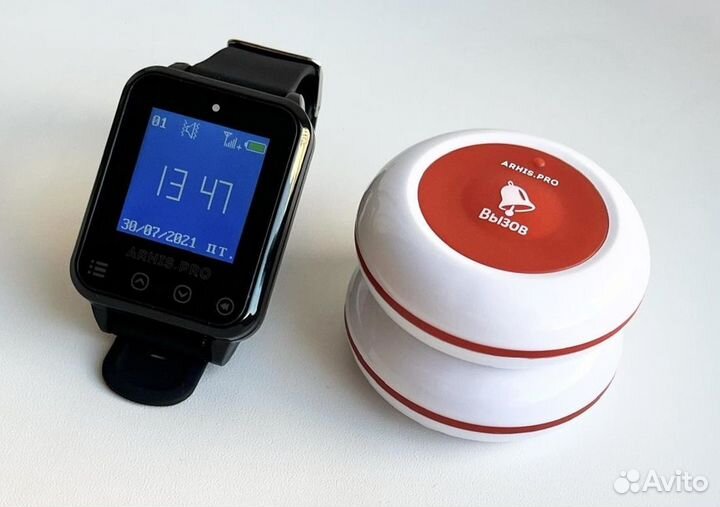 Кнопка вызова персонала Модель Премиум IP67 часы