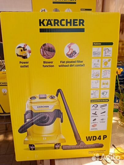 Новый Пылесос Karcher WD 4 P V-20/5/22 С розеткой