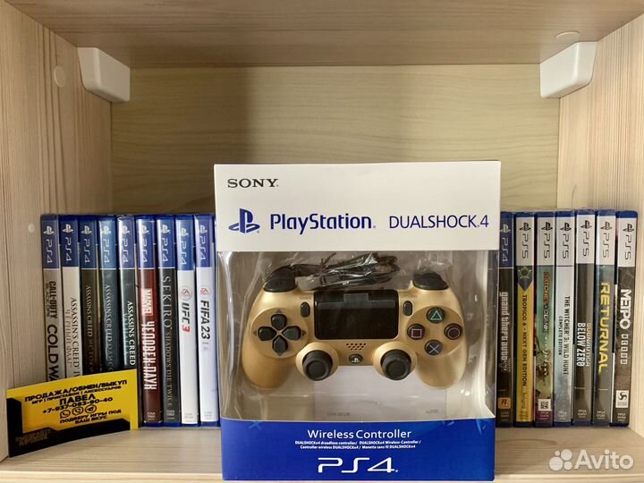 Геймпад Replica PS4 v2 PlayStation goldзолотой (Но