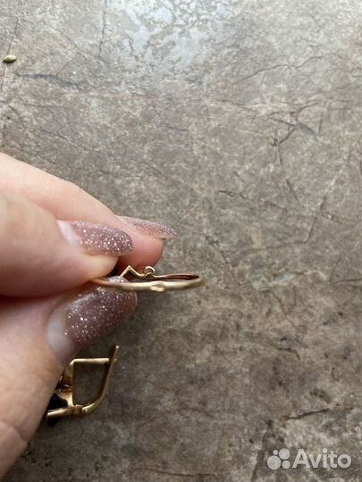 Золотой комплект серьги и кольцо