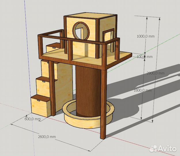 Детский игровой комплекс из натурального дерева