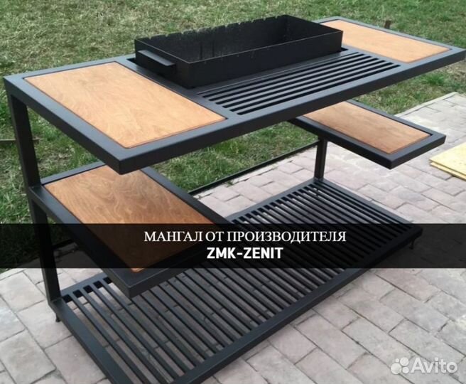 Мангал с печью под казан и крышей