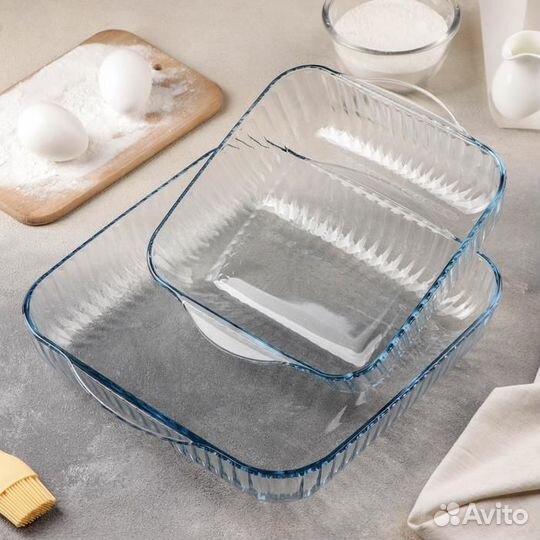 Набор квадратных форм из жаропрочного стекла для з