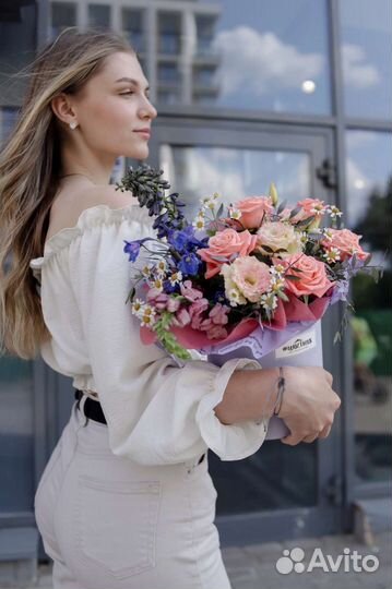 Цветы розы букет