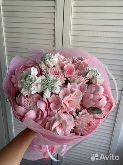 Зефирный букет из ягодного пюре