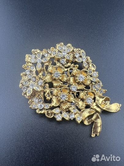 Винтажная брошь букет Германия