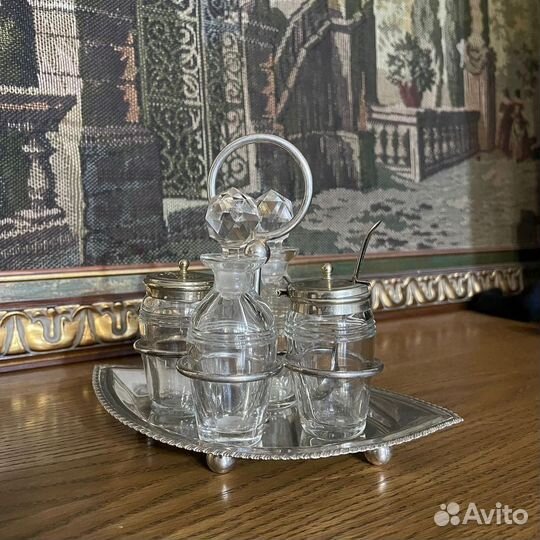 Антикварный английский набор для специй, круэт