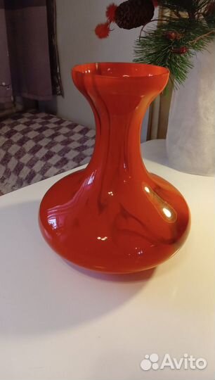 Ваза для цветов. Стекло. Богемия. Высота 23 см