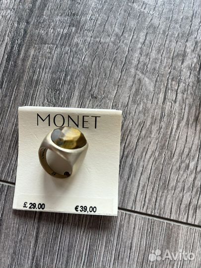 Monet, винтаж, кольцо камень тигровый глаз