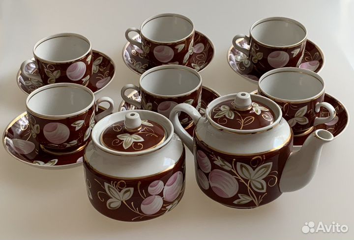 Чайный сервиз СССР вербилки 6 персон