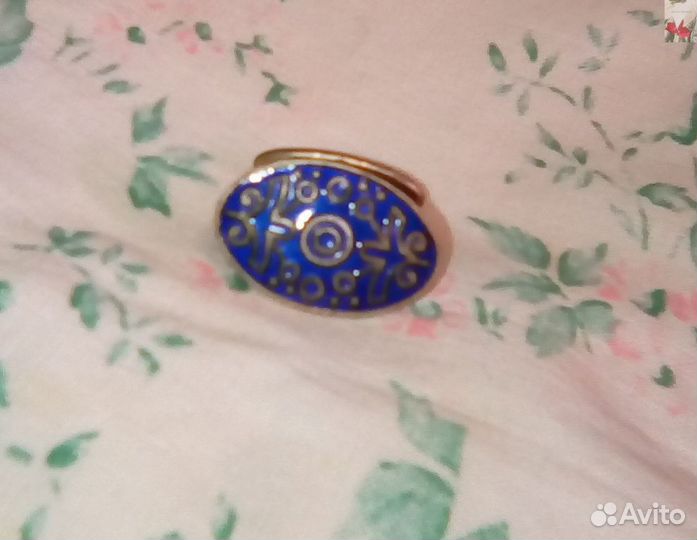 Запонки винтажные мельхиор эмаль клуазоне СССР