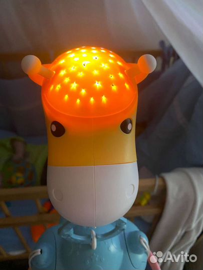 Колыбель Жираф с проектором музыкой и пультом ду