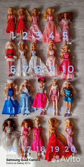 Куклы барби в нарядных платьях из 90х