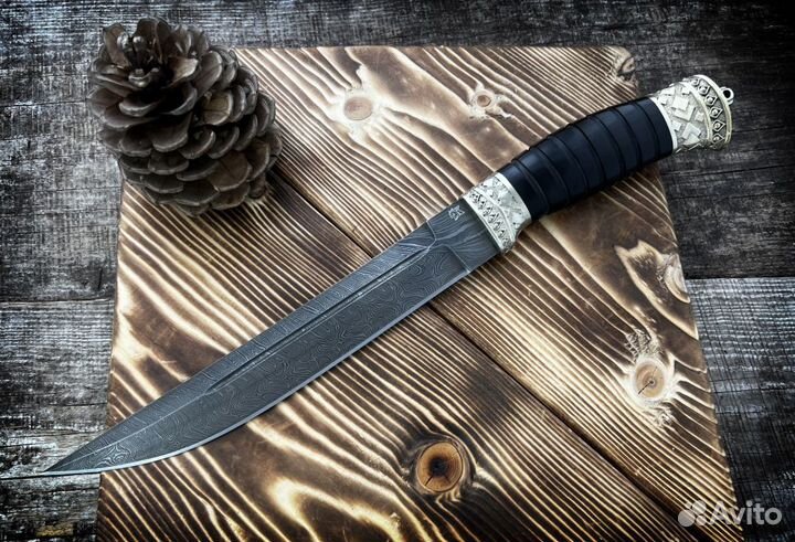 Нож Казачий Пластун из дамасской стали