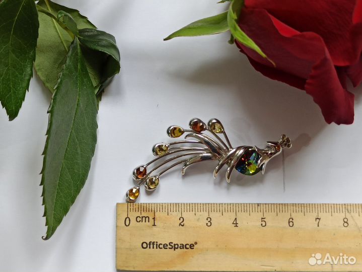 Брошь павлин начало 90х