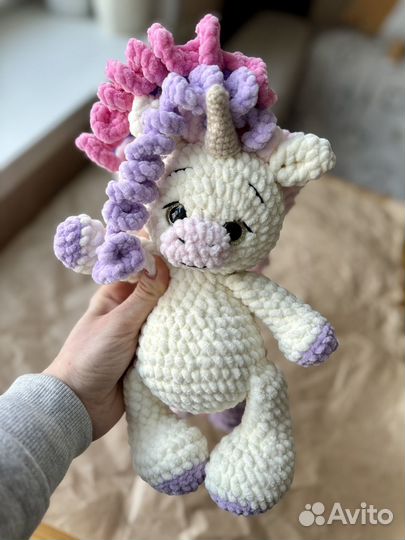 Единорог игрушка вязаный ручная работа