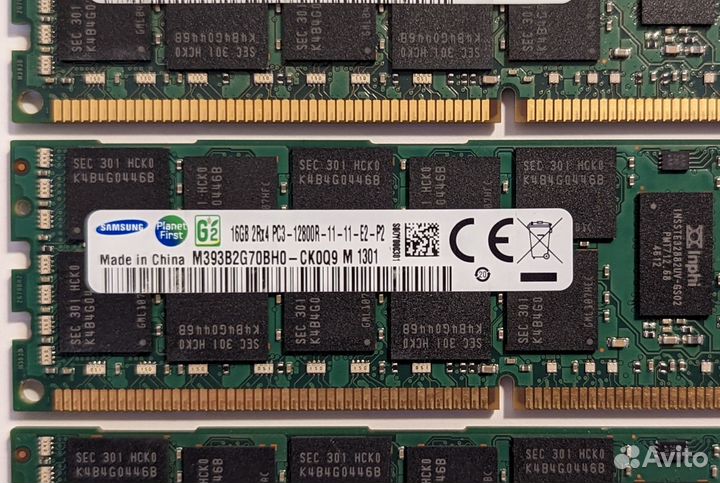 Серверная память Samsung DDR3 16Gb ECC 1600Mhz