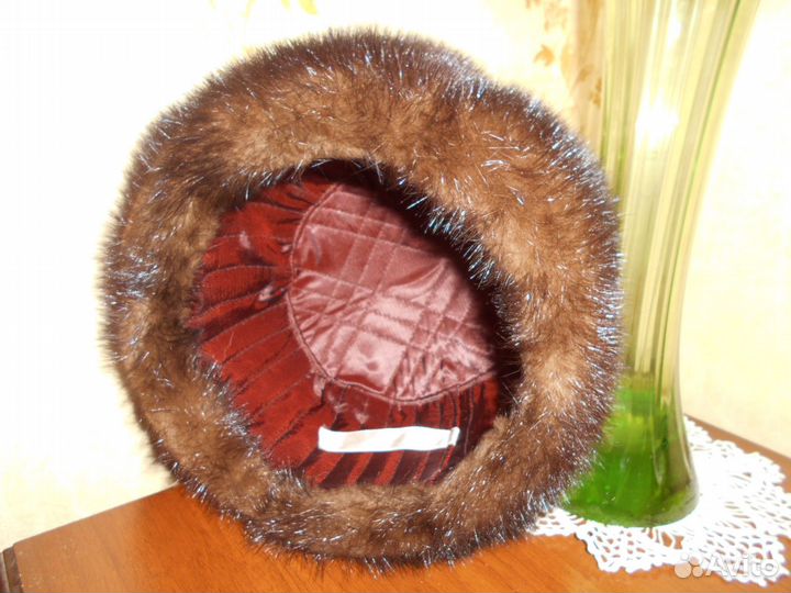 Шапка из норки коричневая