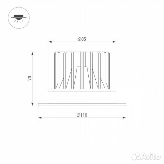 Встраиваемый светодиодный светильник Arlight MS-A