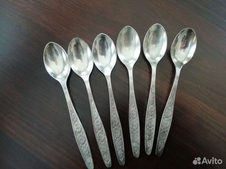 Ложка. Чайная. Набор. 6 шт. Мельхиор. СССР