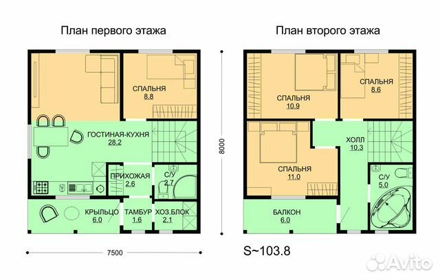 Жилой коттедж 104 м2