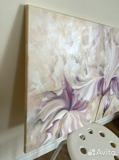Картина маслом на холсте цветы, 50х70