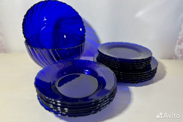 Столовый сервиз Duralex сапфир синяя на 6 персон