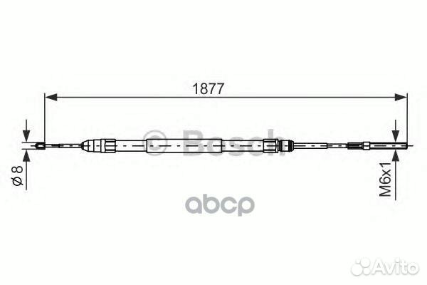 Трос стояночного тормоза прав 1987477694 Bosch