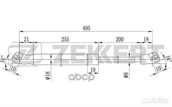 Амортизатор багажника VAG/Zekkert/ GF1073 Zekkert
