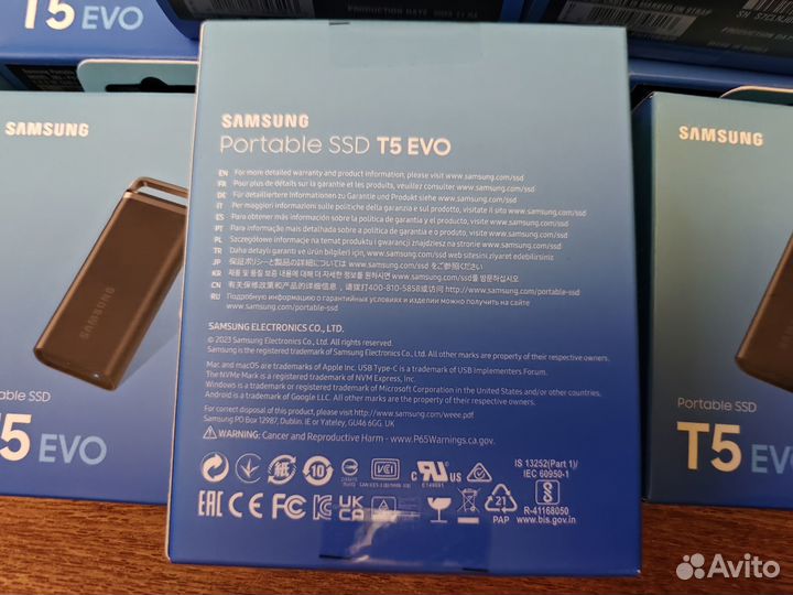 4TB Samsung T5 Evo USB-SSD (460Mb/s, Корея)