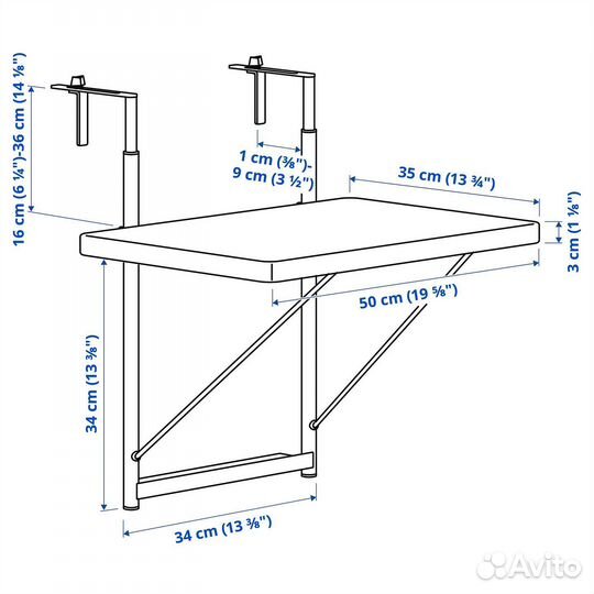 Стол балконный IKEA torparo