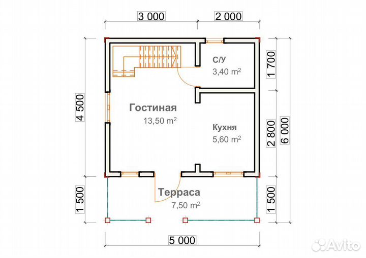 Гостевой деревянный дом из профилированного бруса