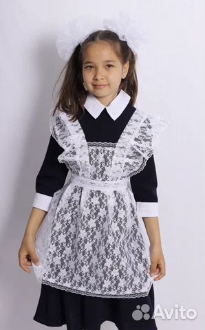 Белый школьный фартук