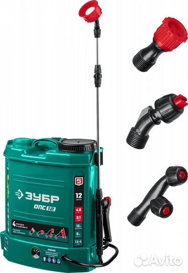 Зубр 12 л бак, опрыскиватель аккумуляторный, 12В