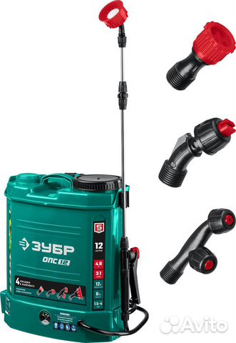 Зубр 12 л бак, опрыскиватель аккумуляторный, 12В