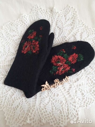 Комплект шапка и варежки